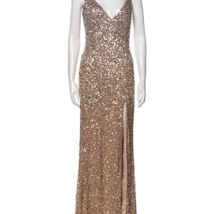 Macduggal V neck Gown